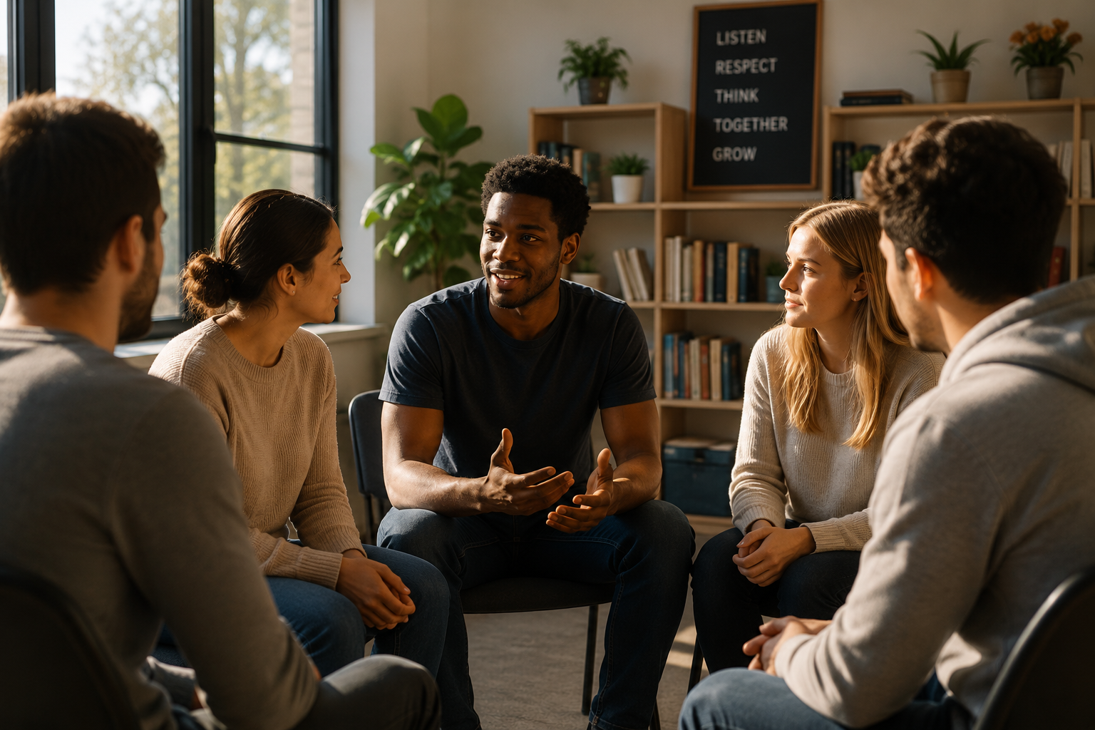 People in discussion