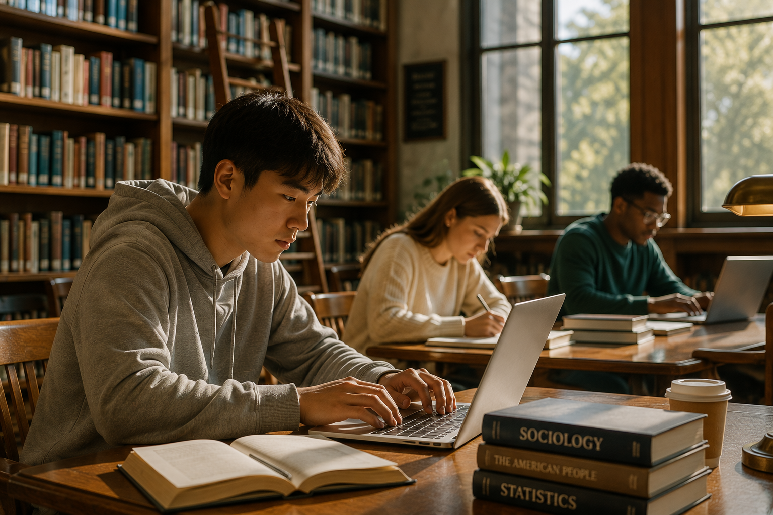 Students studying together
